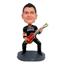 Electric guitar player custom bobblehead gift
