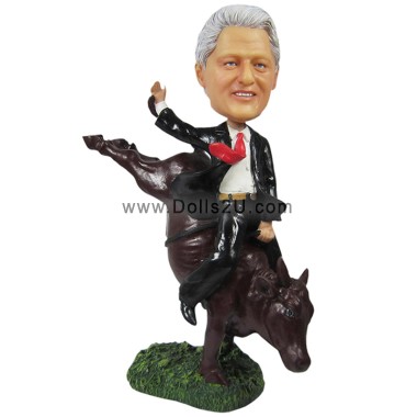 (image for) Custom Bobbleheads Male In Suit Bull Rider Gift For Male In Stock Market