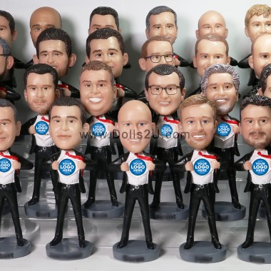 (image for) superhero businessman bobblehead - your logo on the chest