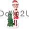 (image for) Custom Bobblehead Female Santa Claus With Christmas Tree, Personalized Mrs. Santa Claus Bobblehead Christmas Gifts Item:44271
