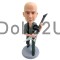 (image for) Custom Bobbleheads Male Bassist Playing A Dean V Metalman Electric Bass Guitar Item:723126
