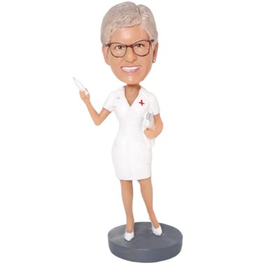 (image for) Custom Bobblehead Female Nurse With Syringe