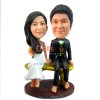 Couple Sitting On a Bench Wedding Bobbleheads