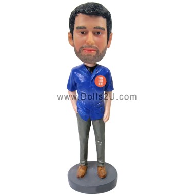 (image for) Custom Male In Baseball Jersey / Any Color/ Any Logo Bobblehead