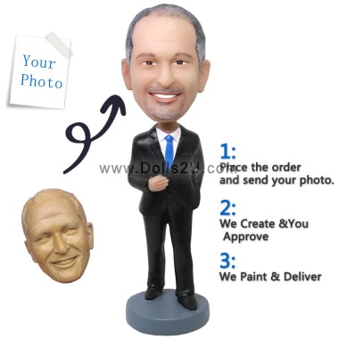 (image for) Custom Bobbleheads Businessman Posing In Formal Outfit