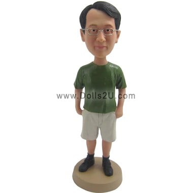  Custom Casual Male In T-Shirt And Shorts Bobblehead Item:13047