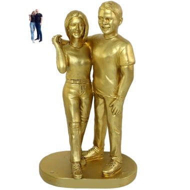(image for) Custom bronze couple statue from your photos - personalized bronze sculpture Couple lovers anniversary gift