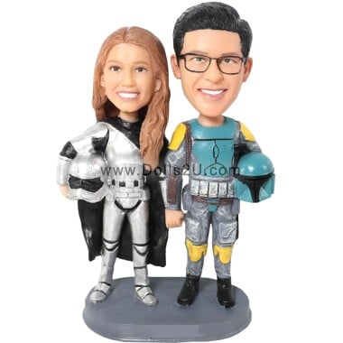  Custom Bobbleheads Superhero Couple Anniversary Gift Item:24657