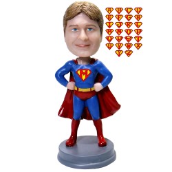 (image for) Father's Day Gifts Custom Super Dad Bobblehead In Any Color Cloak And Logo Superman Custom Bobbleheads