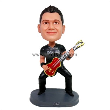 Electric guitar player custom bobblehead gift