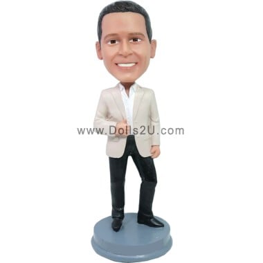  Custom Bobblehead Male Boss In Business Casual Item:13043