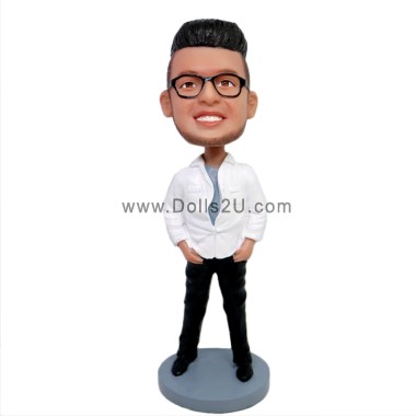  Custom Casual Male With Hands In Pockets Bobblehead Item:13552