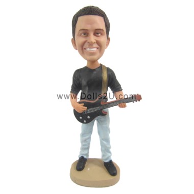 Custom Bobbleheads Bass Guitar Player Bobblehead Gift For Male Guitarist Sculpted from Your Photos